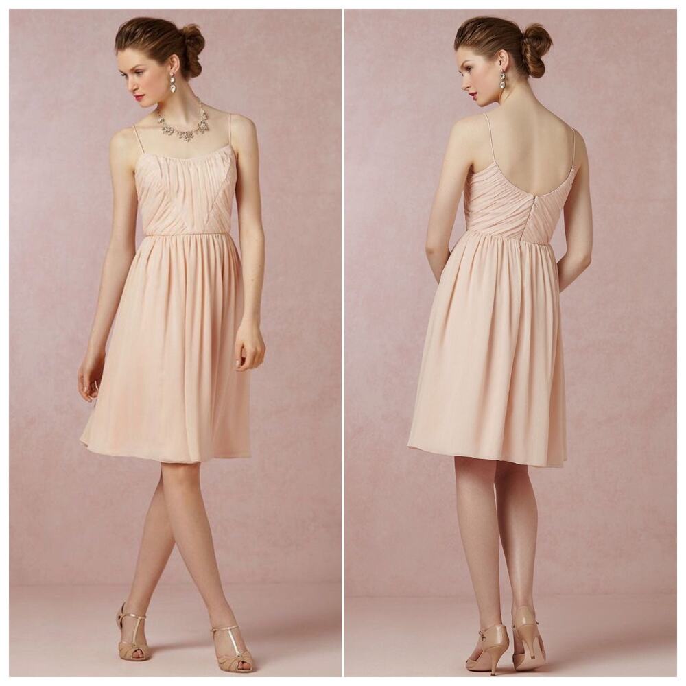 Anthropologie BHLDN Blush Chiffon Dress